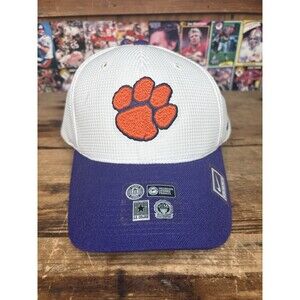 Team Nike Clemson Tigers Strapback Hat White Purple NWT Dri Fit Coaches Cap